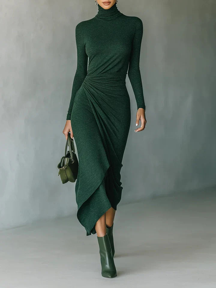 Flowy Neckline Knee Length Dress