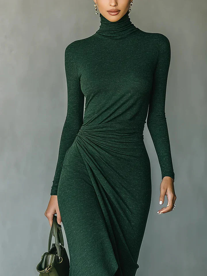 Flowy Neckline Knee Length Dress