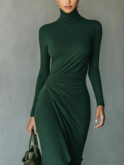 Flowy Neckline Knee Length Dress