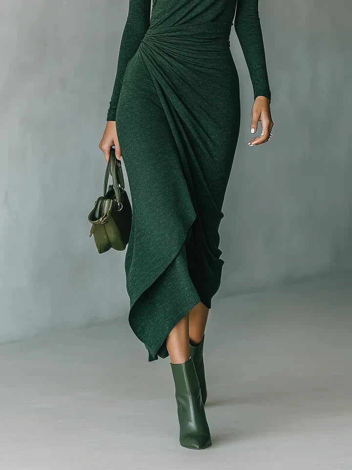 Flowy Neckline Knee Length Dress