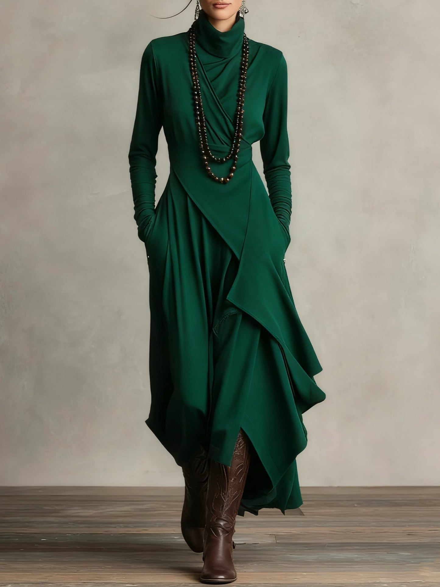 Chic Uneven Hem Midi Dress