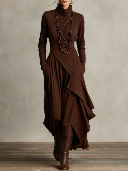 Chic Uneven Hem Midi Dress