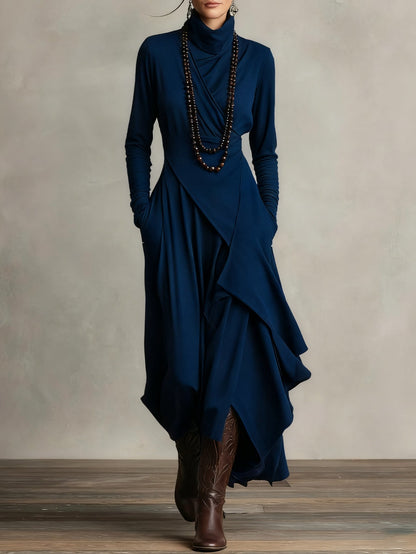 Chic Uneven Hem Midi Dress