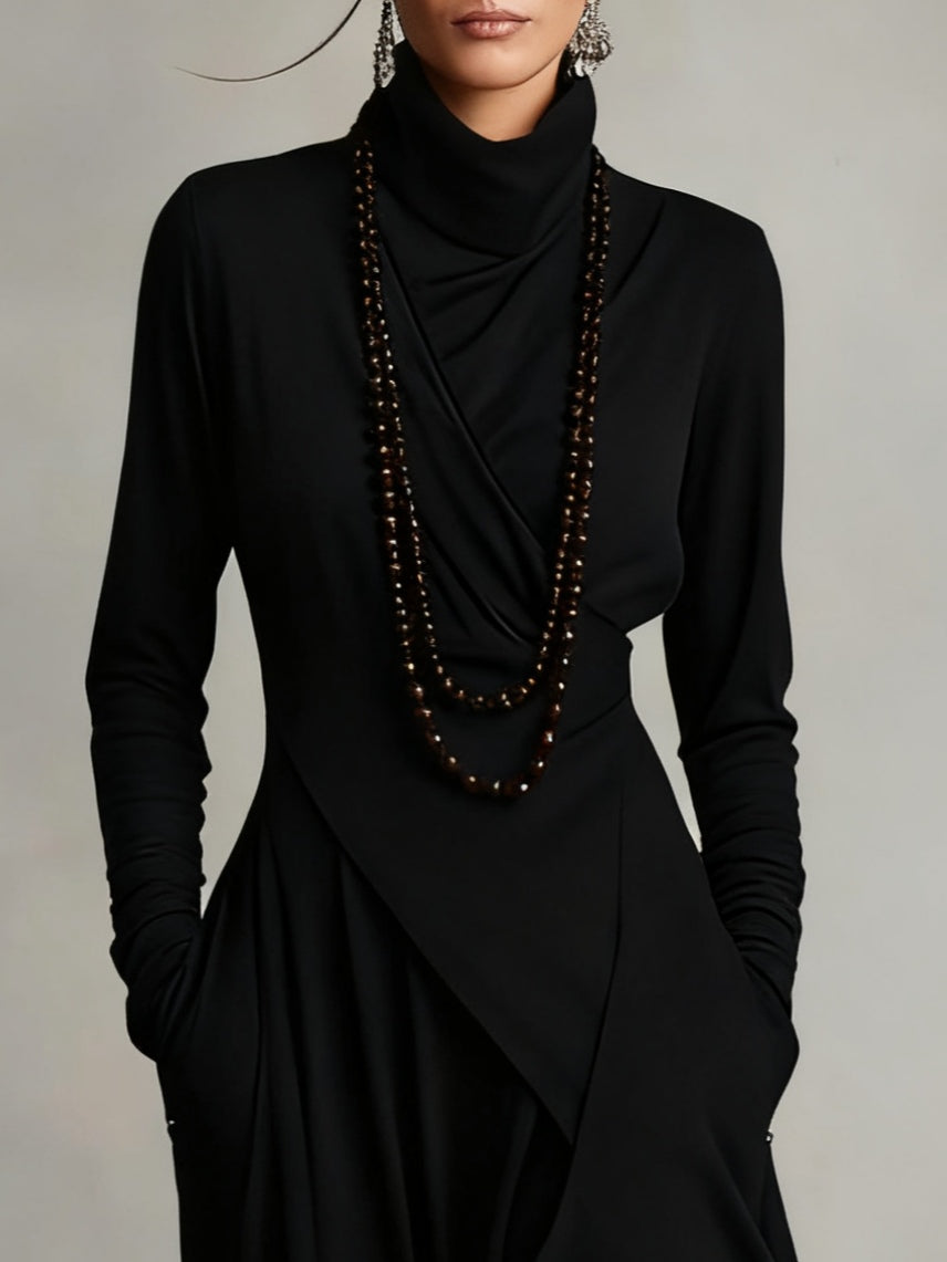 Chic Uneven Hem Midi Dress