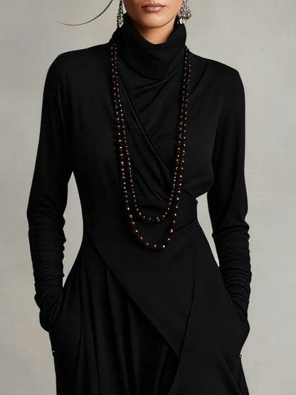 Chic Uneven Hem Midi Dress