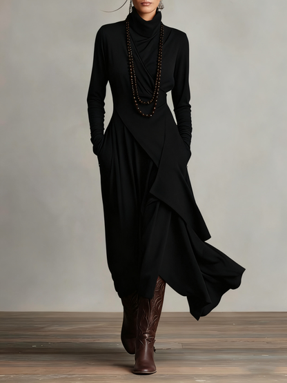 Chic Uneven Hem Midi Dress