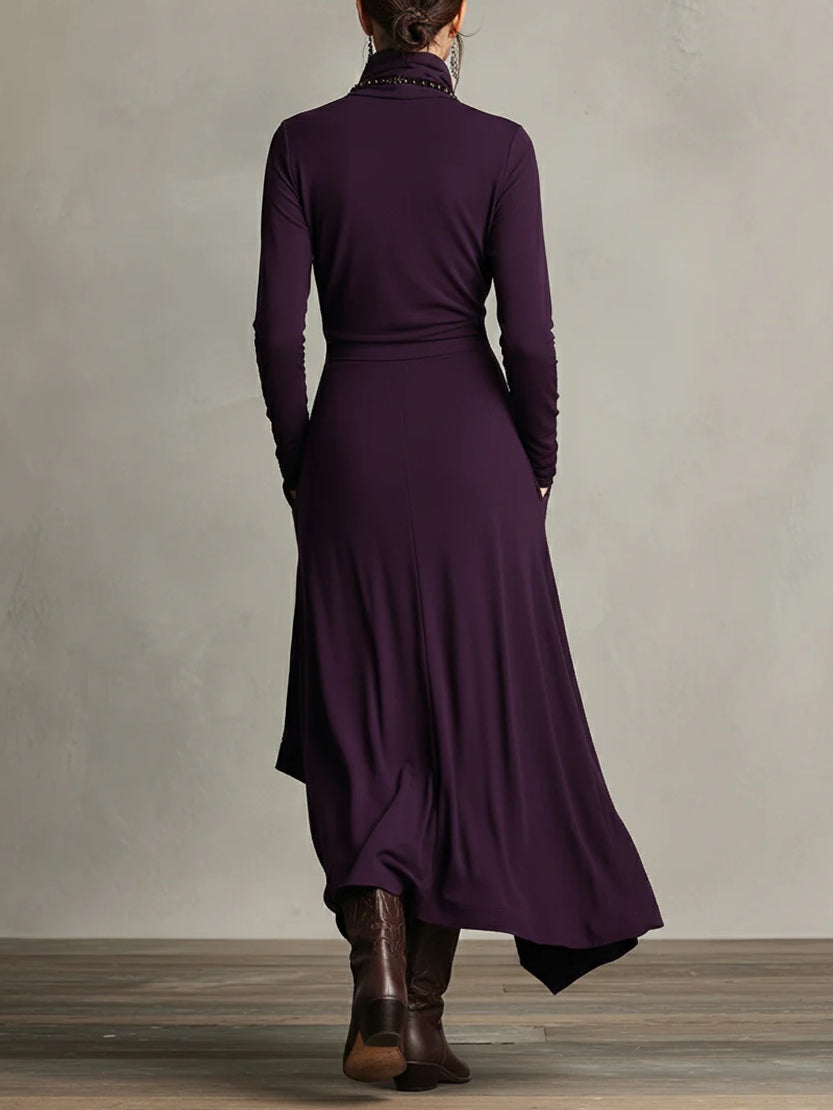 Chic Uneven Hem Midi Dress