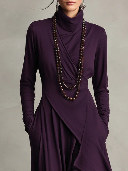 Chic Uneven Hem Midi Dress