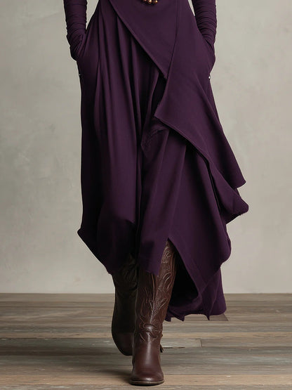 Chic Uneven Hem Midi Dress