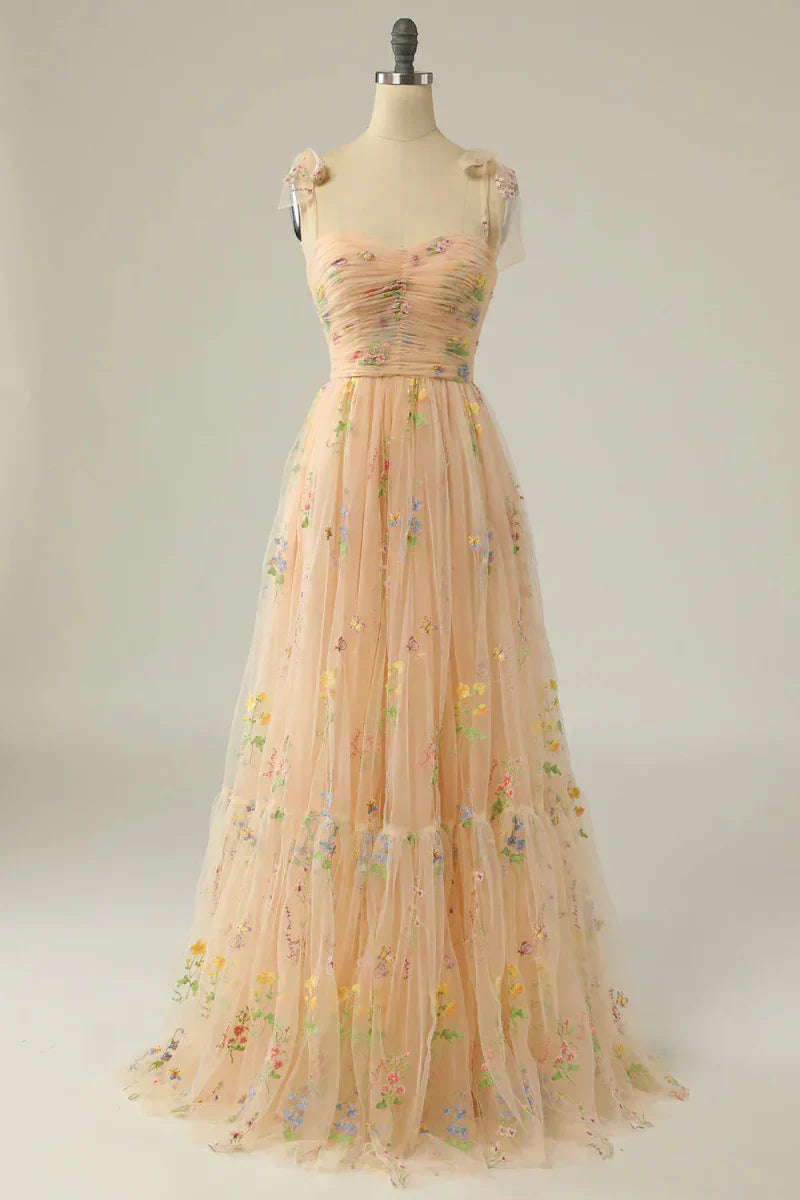 Women's Embroidered Tulle Ball Gown