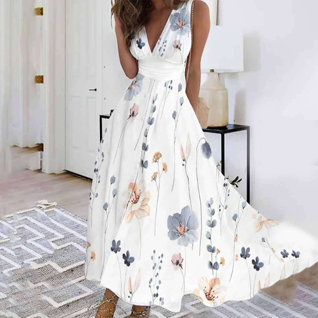 Bohemian V Neck Summer Maxi Dress for Women