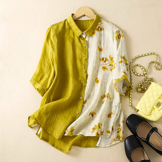 Chic Dual Tone Cotton Shirt - VibreMode