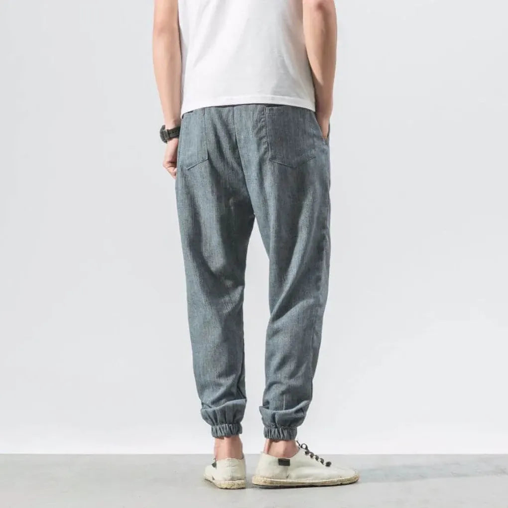 Men's Cotton Linen Comfort Pants Lightweight Beige