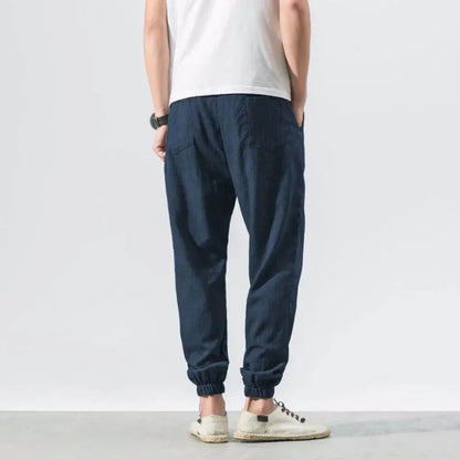 Men's Cotton Linen Comfort Pants Lightweight Beige