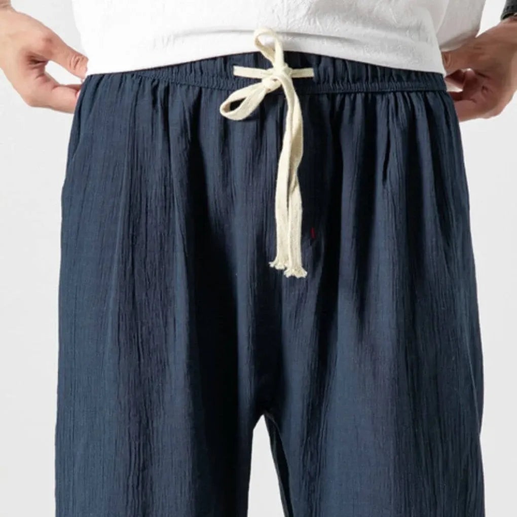 Men's Cotton Linen Pants Lightweight Beige