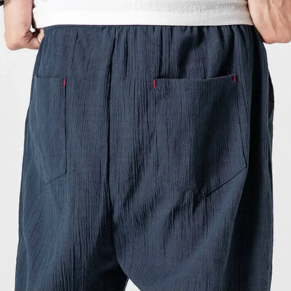 Men's Cotton Linen Comfort Pants Lightweight Beige