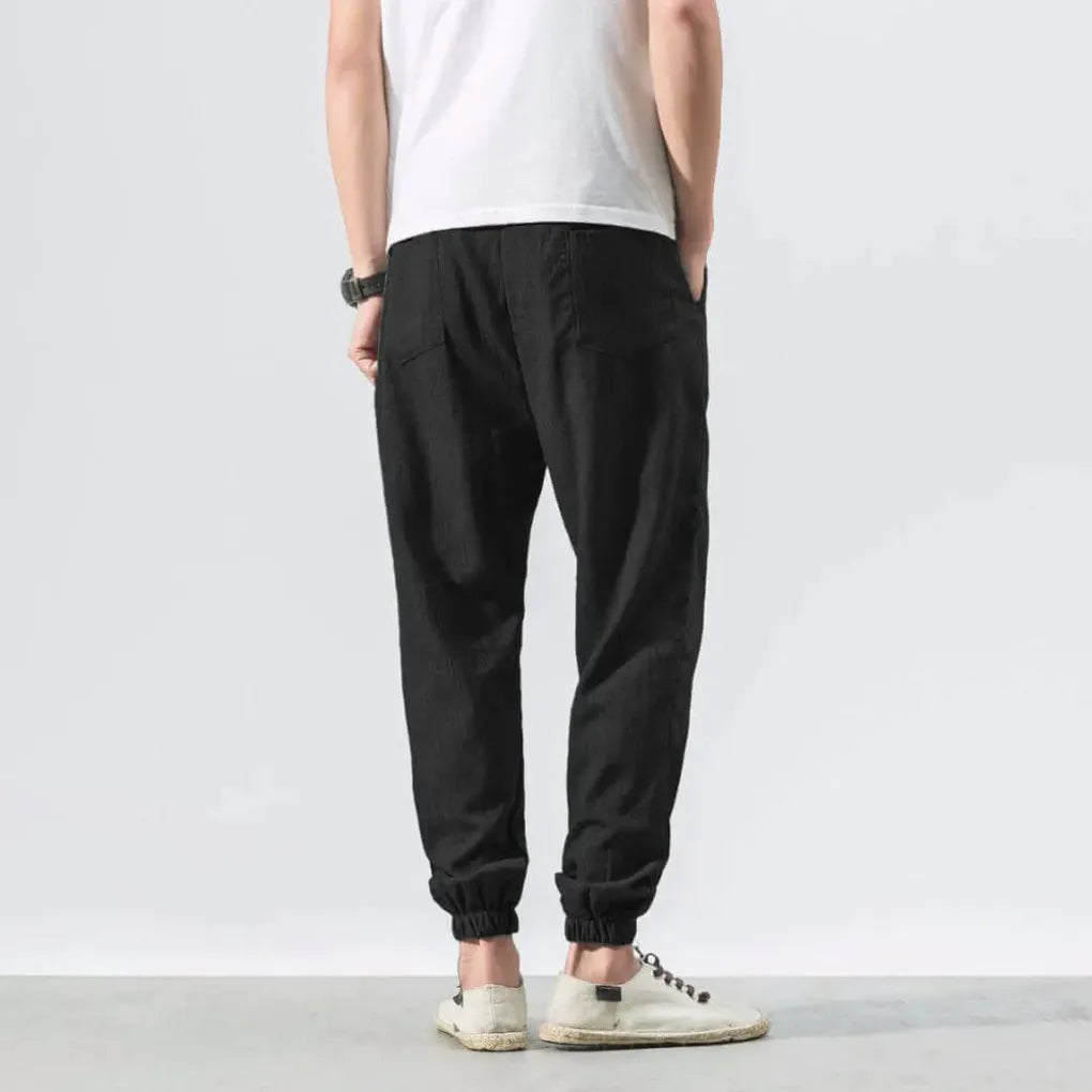 Men's Cotton Linen Comfort Pants Lightweight Beige