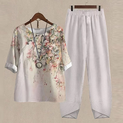 Women's 2 Piece Floral Set Elegant Comfortable