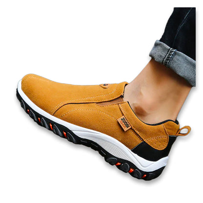 Waterproof Men's Hiking Shoes Leather Outdoor Sneakers - VibreMode