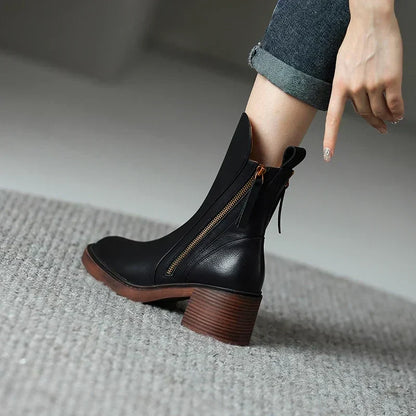 Stylish Ladies Low Heel Ankle Boots