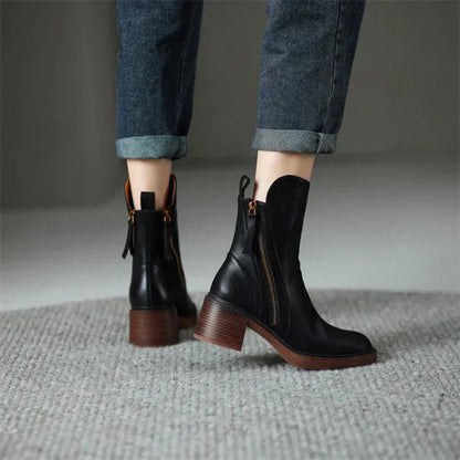 Stylish Ladies Low Heel Ankle Boots