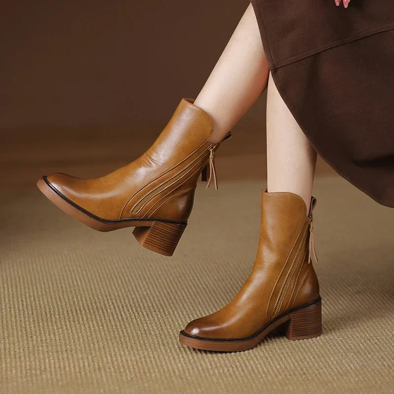 Stylish Ladies Low Heel Ankle Boots