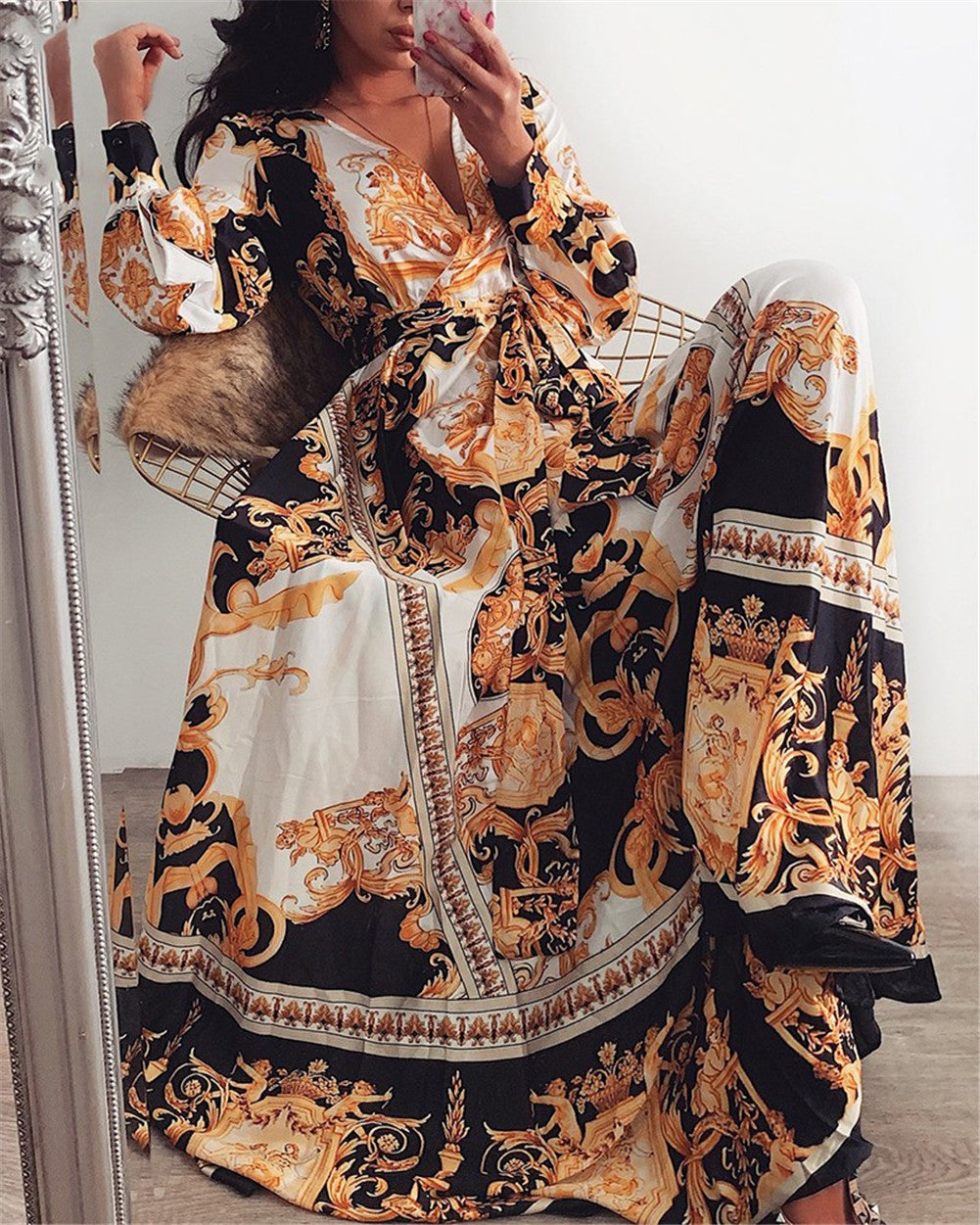 Women's Bohemian Maxi Dress Flowy