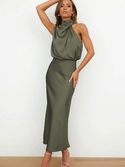 Women's Halter Neck Maxi Evening Dress