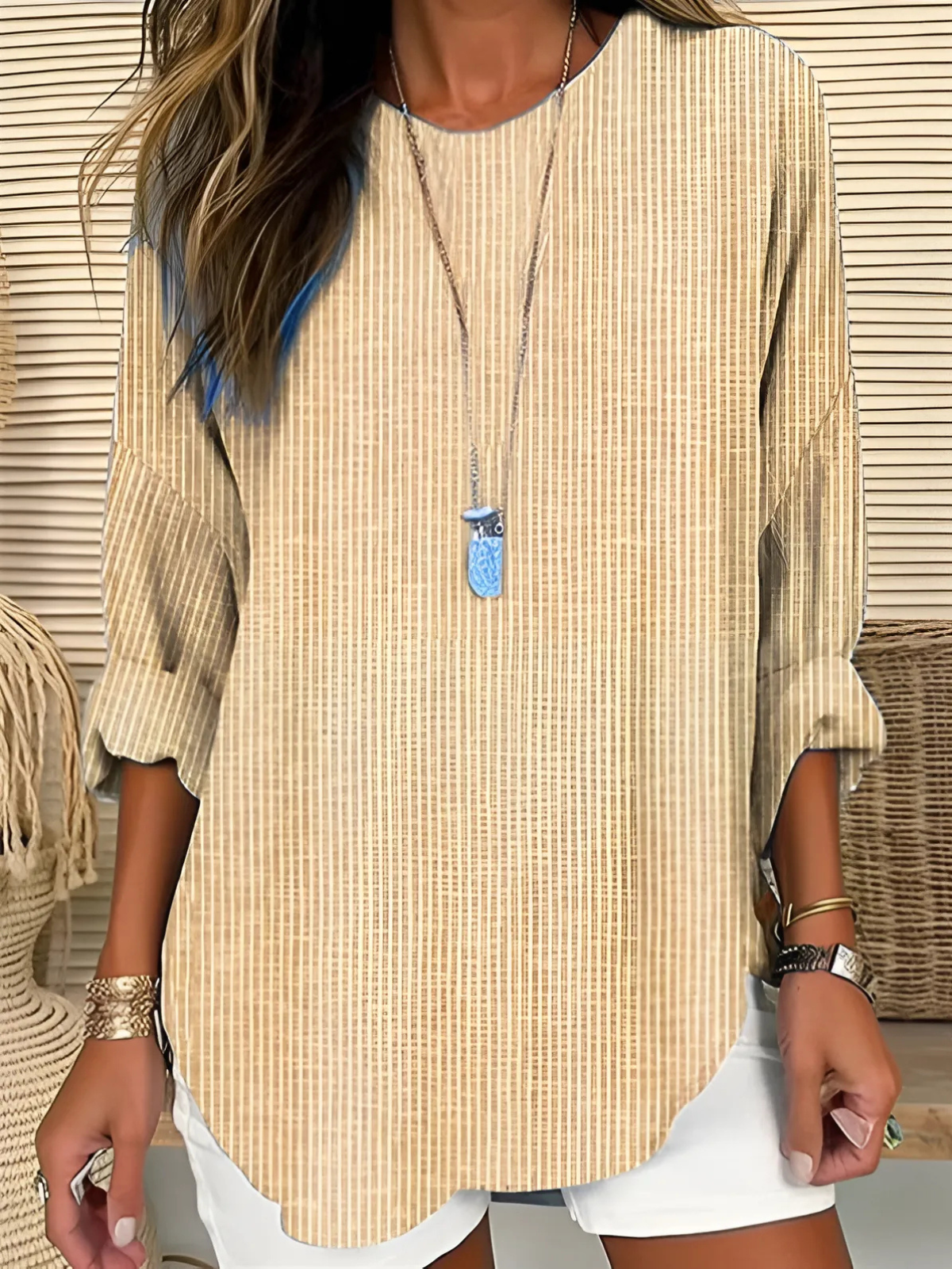 Fashionable Horizontal Stripe Top