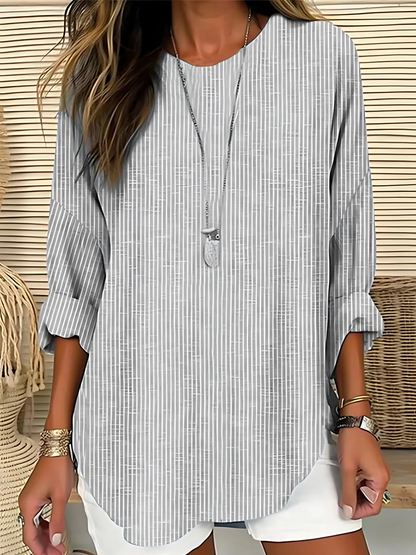 Fashionable Horizontal Stripe Top