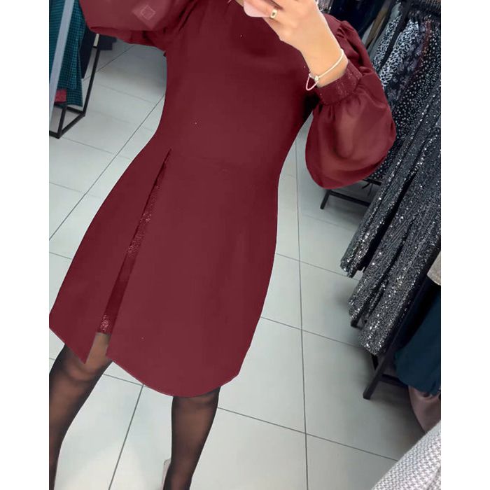Women's Puff Sleeve Mini Dress