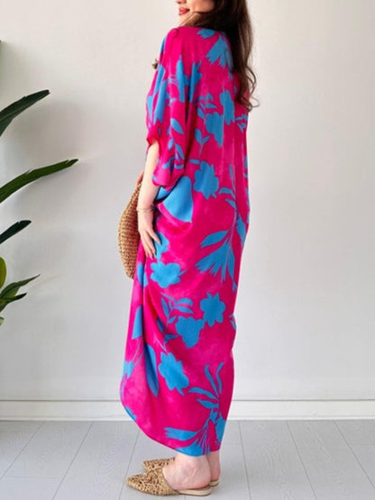 Trendy Print Relaxed Fit V Neck Summer Dress