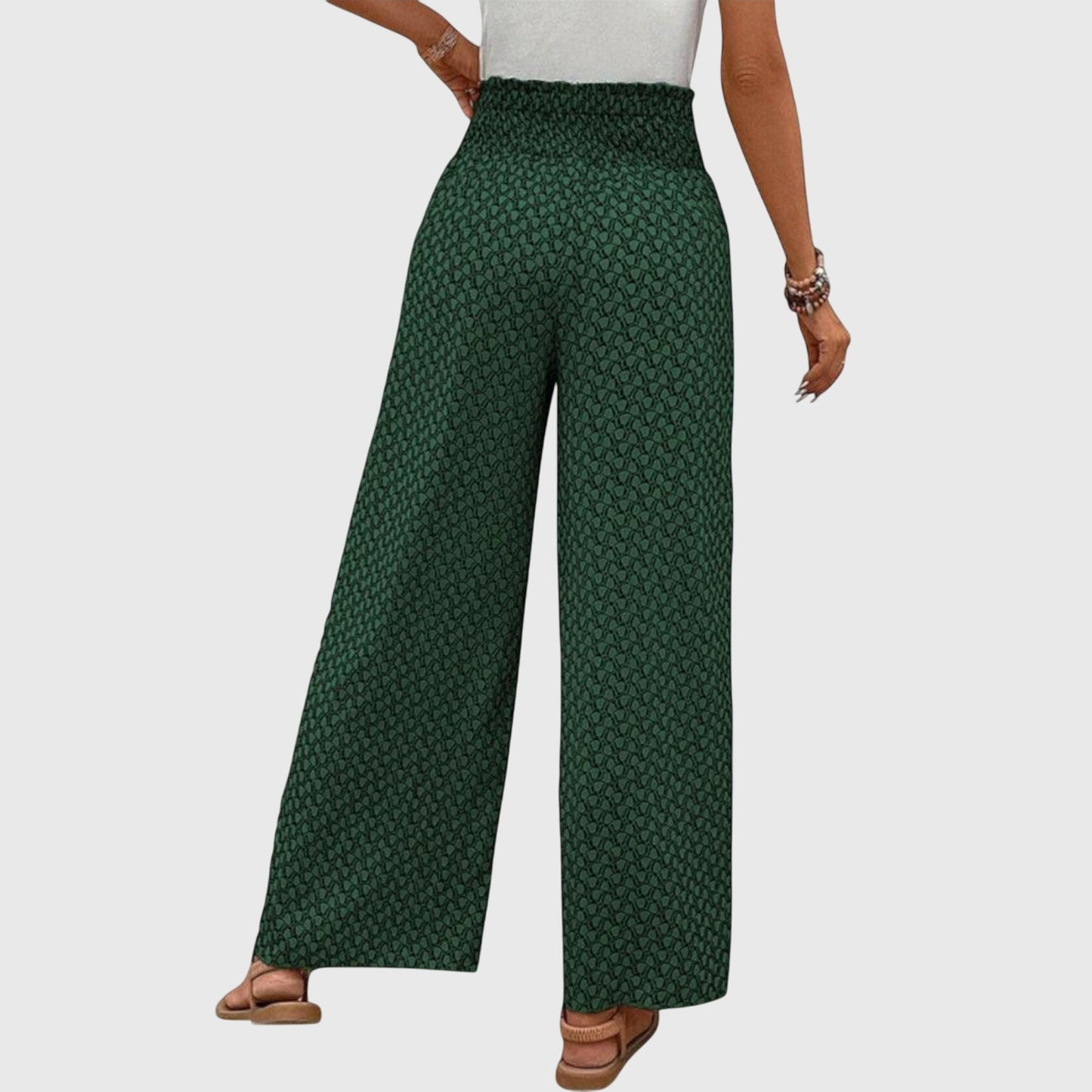 Comfortable Elastic Waist Wide Leg Pants