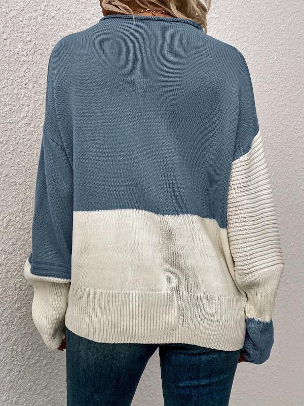 Comfortable Multicolor Knit Crew Neck Sweater