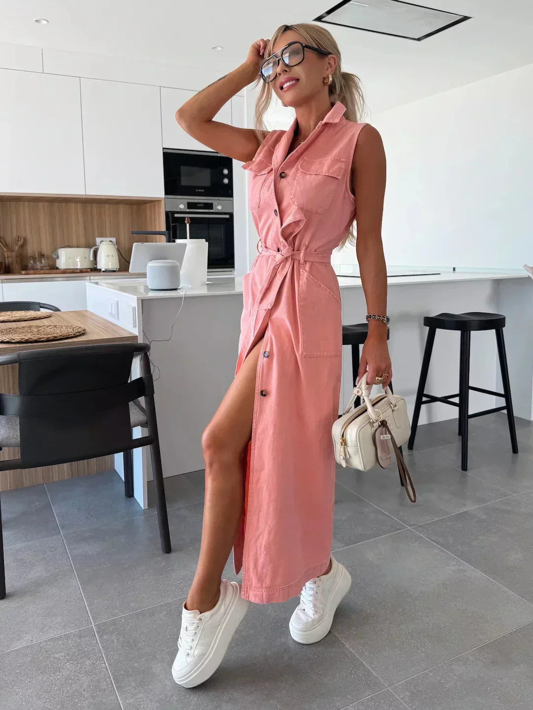 Casual Blue Jeans Dress