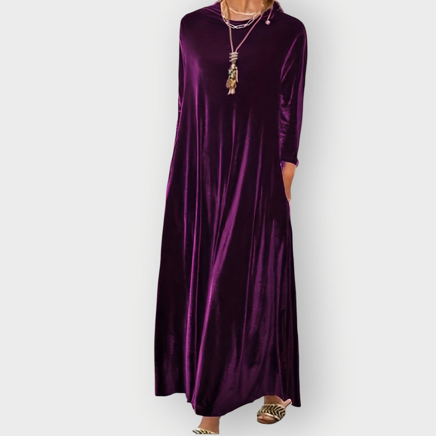 Elegant Soft Velvet Long Maxi Dress