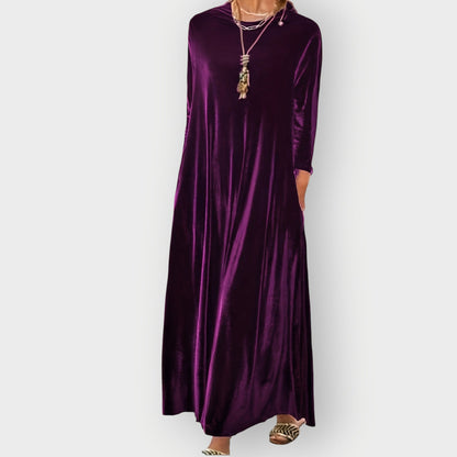Elegant Soft Velvet Long Maxi Dress