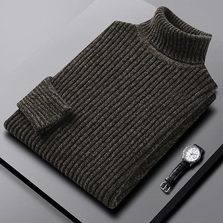 Men's High Neck Ribbed Sweater
