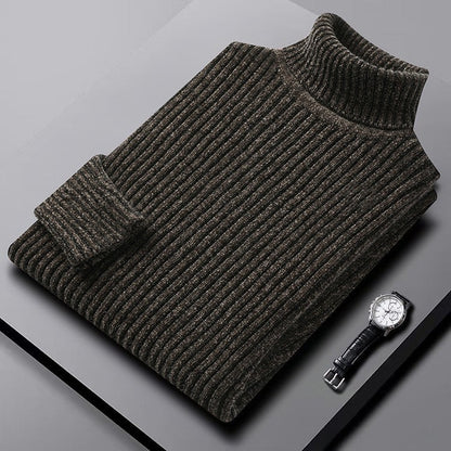 Men's High Neck Ribbed Sweater