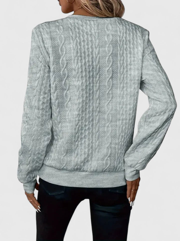 Women's Cable Knit Sweater Zip Front