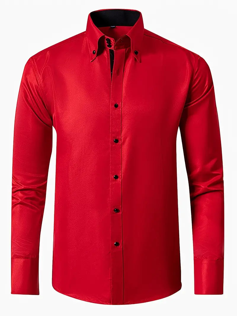 Charles Men's Formal Dress Shirt Button Front