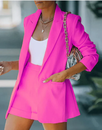 Womens Short Blazer Suit Set