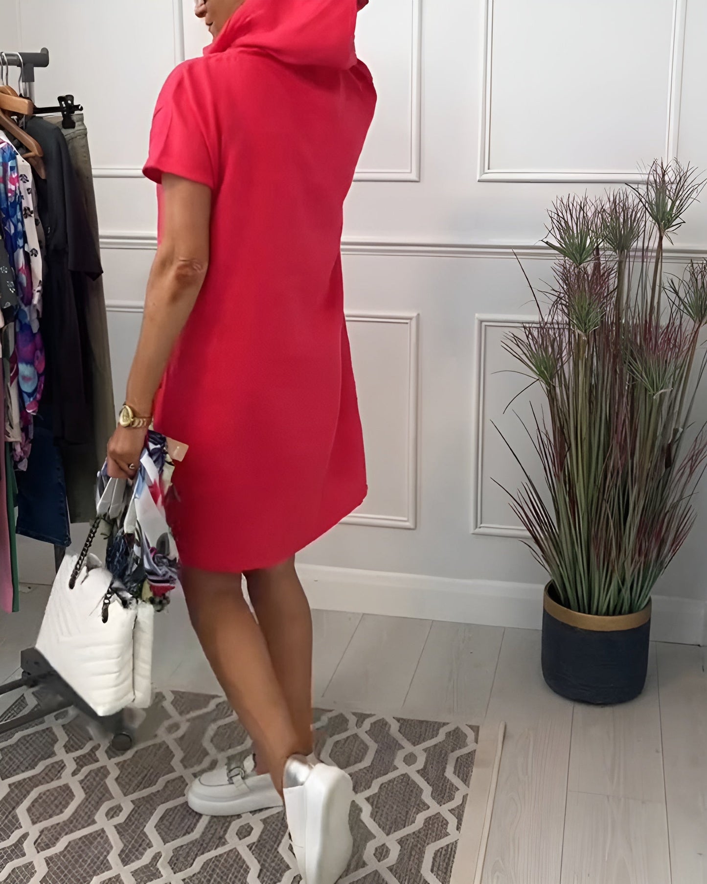 Casual Hooded Sweat Dress