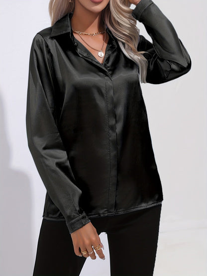 Ladies Classic Long Sleeve Silk Blouses