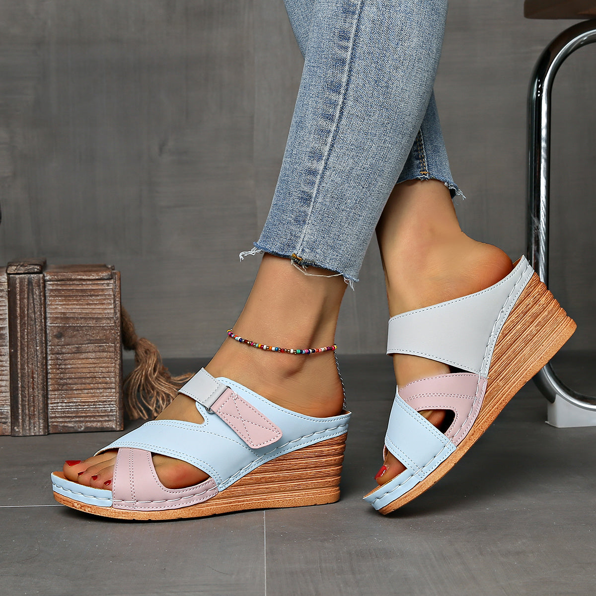 Comfortable Heeled Sandal Slides