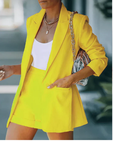 Womens Short Sleeve Blazer Set