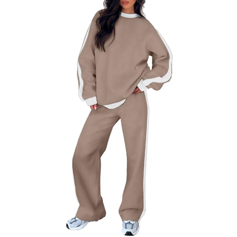 Women's Two Piece Set Round Neck Sleeves Pants