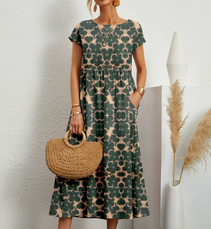 Women's Midi Dress All-Over Print - VibreMode