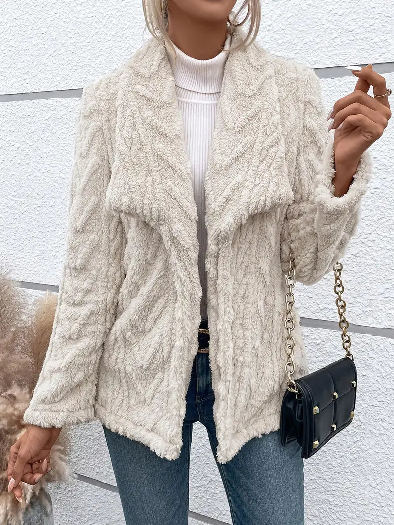 Women's White Fleece Jacket Comfortable