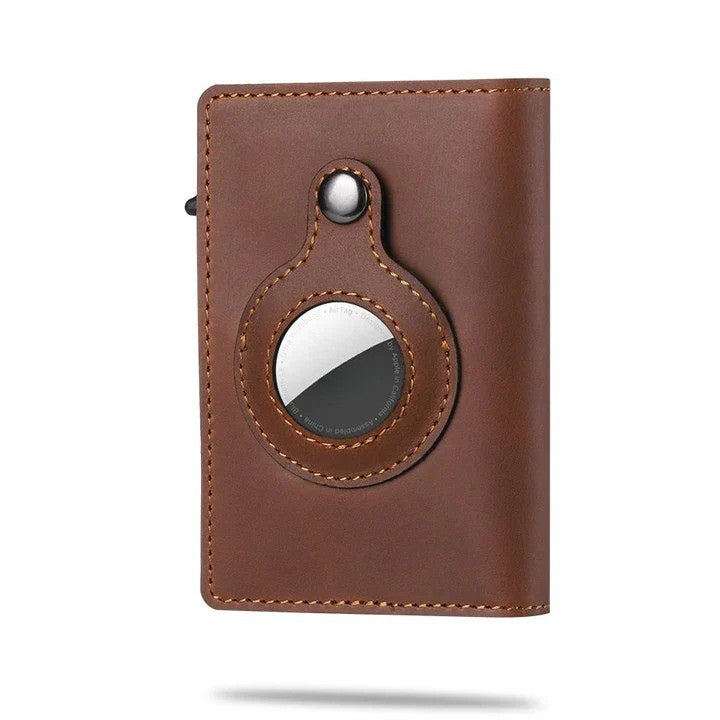 Apple Leather Wallet Tracker
